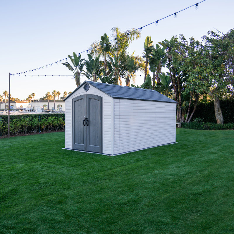 Lifetime 8 Ft. x 15 Ft. High Density Polyethylene Outdoor Storage Shed with Steel Reinforced Construction Reviews Wayfair